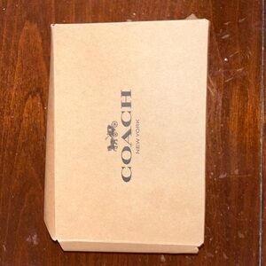 New Coach ID Lanyard In Signature Canvas Light Khaki/ Chalk with Box NWB